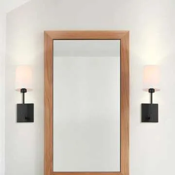 XiNBEi Lighting Bedroom Wall Lamp, Modern 1 Light Black Wall Mounted Sconce Light with Fabric Shade for Bedside & Living Room XB-W1215-1-MB