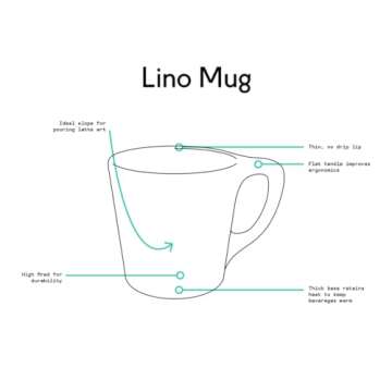 notNeutral Lino Porcelain Coffee Cup - 10oz Single Cup for Home and Commercial Use