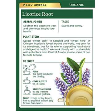 Traditional Medicinals Organic Licorice Root Herbal Tea, 16 Count