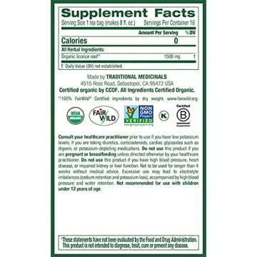 Traditional Medicinals Organic Licorice Root Herbal Tea, 16 Count