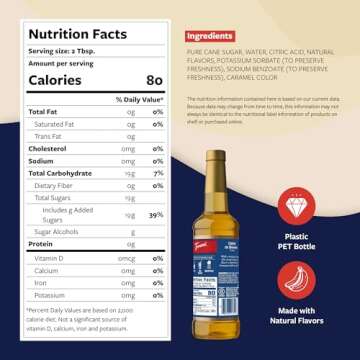 Torani Crème de Banana Syrup for Drinks & Desserts, Pump Included, 25.4 Fl Oz