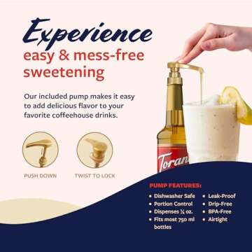 Torani Crème de Banana Syrup for Drinks & Desserts, Pump Included, 25.4 Fl Oz