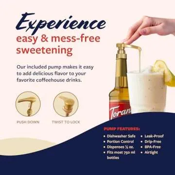 Torani Crème de Banana Syrup for Drinks & Desserts, Pump Included, 25.4 Fl Oz