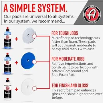 Adam's Polishes Premium Polisher Pads Bundle, Expertly Designed to Make Polishing and Paint Correction Easier & Quicker, Color Coded to Match with Recommended Polishes or Compounds (3.5 Pads Bundle)