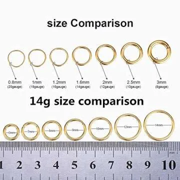 ORANGELOVE Hypoallergenic Nose Rings 20G 18G 16G 14G 316l Surgical Steel Piercing Jewelry Hinged Segment Ring Body Piercing Nose Hoop Lip Rings Nose Helix Cartilage Rook Earrings