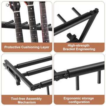 Swess 5 Guitar Stand Rack – Ultimate Foldable Instrument Holder for All Musicians