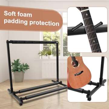 Swess 5 Foldable Guitar Stand for Safe Instrument Storage