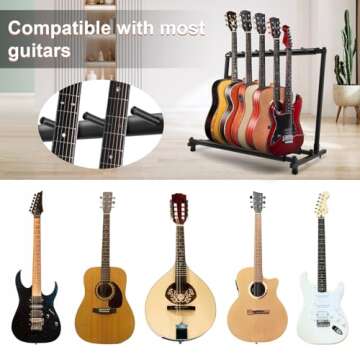 Swess 5 Foldable Guitar Stand for Safe Instrument Storage