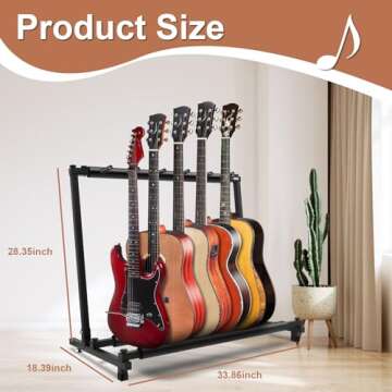Swess 5 Foldable Guitar Stand for Safe Instrument Storage
