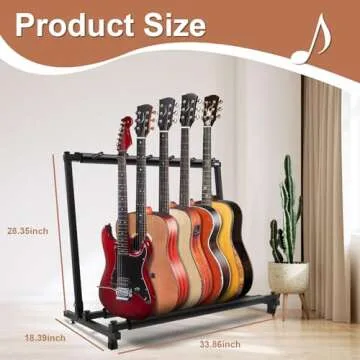 Swess 5 Foldable Guitar Stand for Safe Instrument Storage