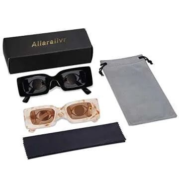 Stylish Allarallvr Y2K Rectangle Sunglasses for Women