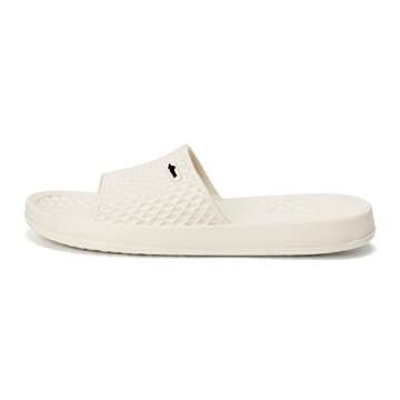 FUNKYMONKEY Men's Bathroom Shower Slippers Indoor Home Beach Non Slip Sandal (12 M US, Beige)