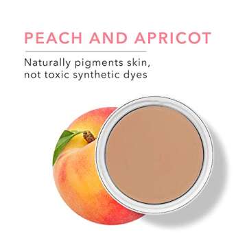 100% PURE Cream Foundation Concealer Face Makeup Medium to Full Matte Coverage, Rich Hydrating Dry Skin Balance, Vegan Fruit Pigmented Golden Peach Color (Medium Tan with Neutral Undertones) - 0.32 oz