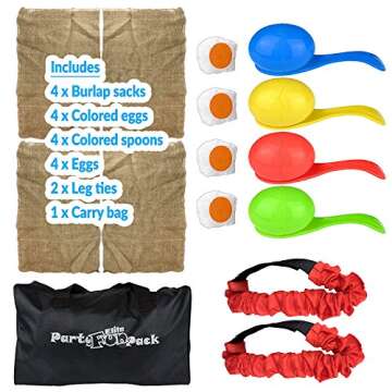 Elite Sportz Outdoor Games for Family - Backyard Party or Field Games for Kids - 4 Potato Sack Bags,...