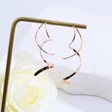 Gold Spiral Threader Earrings for Women