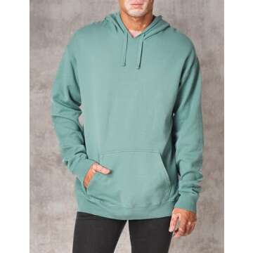 Hanes mens Comfortwash Garment Dyed Hoodie Hooded Sweatshirt, Cypress Green, X-Large US