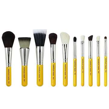 Bdellium Tools Professional Makeup Brush Travel Series - Mineral 10pc. Brush Set with Roll-Up Pouch