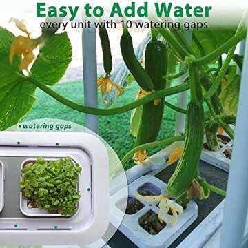 Solar Power Hydroponics Growing System,Big Hydroponic Gardening System with Smart Controller, Auto Remind Self-Watering Planter with 60" Climbing Trellis for Cucumber Tomato Basil Pepper(3 Modes,3IN1)