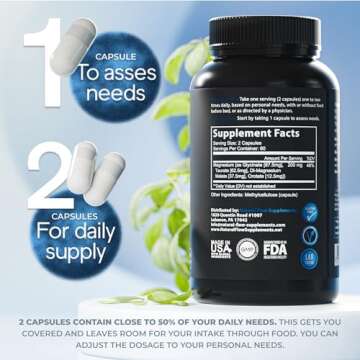 Natural Flow 4X Magnesium Supplement, Magnesium Glycinate, Taurate, Malate, Orotate Complex, Calm Sleep and Cramp Support Blend, No Mag Citrate or Oxide, 120 Capsules