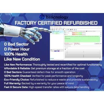 Basicnology Surveillance HDD 14TB 7200RPM SATA 6Gb/s 128MB Cache 3.5inch Internal Surveillance Hard Drive (BG14TSA256S) - 3 Years Warranty (Renewed)