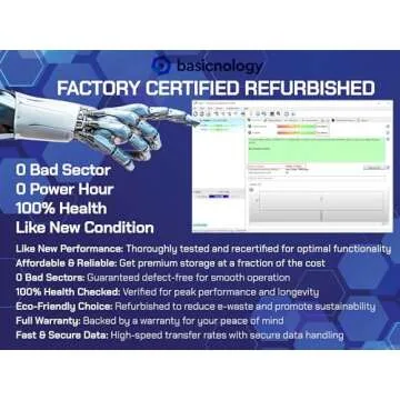 Basicnology Surveillance HDD 14TB 7200RPM SATA 6Gb/s 128MB Cache 3.5inch Internal Surveillance Hard Drive (BG14TSA256S) - 3 Years Warranty (Renewed)