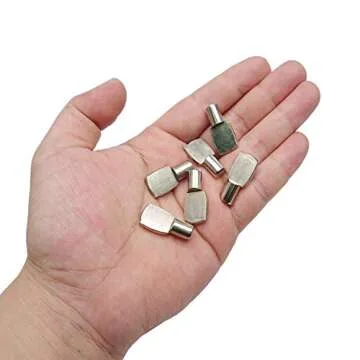 7mm Shelf Support Pegs Pins Spoon Shape Cabinet Furniture Shelve Support, Nickel Plated 30 Pieces.