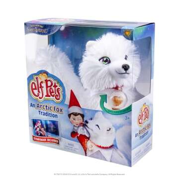 Elf Pets: an Artic Fox Tradition - Huggable Elf Pet Arctic Fox Stuffed Animal - Includes Beautifully Illustrated Hardbound Storybook, Mini Snow Globe Charm and Official Adoption Certificate