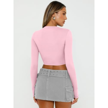 Trendy Queen Women's Long Sleeve Crop Top - Stylish & Soft