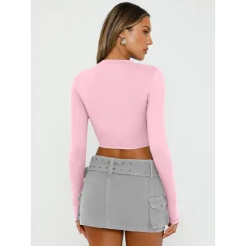 Trendy Queen Women's Long Sleeve Crop Top - Stylish & Soft