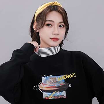 BESTHAVE 4-Pack Turtleneck Dickey - Comfortable Fit, High Neck, Versatile for All Seasons (4-Pack solid+Striped)