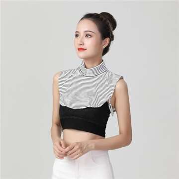 BESTHAVE 4-Pack Turtleneck Dickey - Comfortable Fit, High Neck, Versatile for All Seasons (4-Pack solid+Striped)