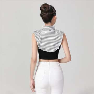 BESTHAVE 4-Pack Turtleneck Dickey - Comfortable Fit, High Neck, Versatile for All Seasons (4-Pack solid+Striped)