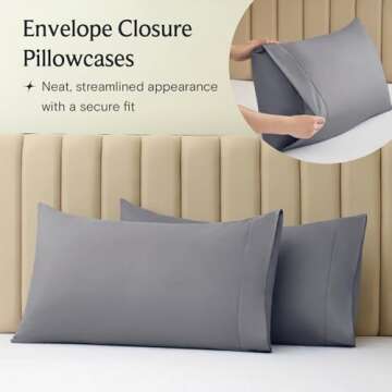 LuxClub Silk-Like Pillowcases Set - King Size, Eco-Friendly, Cooling Effect