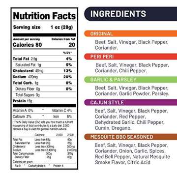 Braaitime Biltong - South African Seasoned Dried Beef Jerky Sliced - Original, 16oz