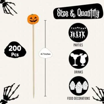 200 PCS Eco-Friendly Halloween Toothpicks for Parties