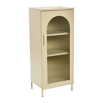 Creative Co-Op Solstice Metal Cabinet with Arched Glass Door for Chic Storage Solutions