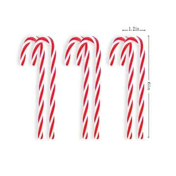 Hosfairy 24Pcs Plastic Candy Canes for Christmas Decoration