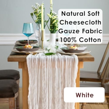 White Gauze Table Runner for Elegant Event Decor