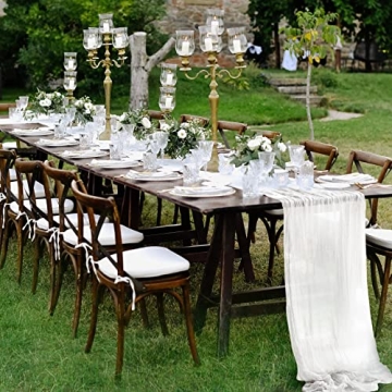 White Gauze Table Runner for Elegant Event Decor