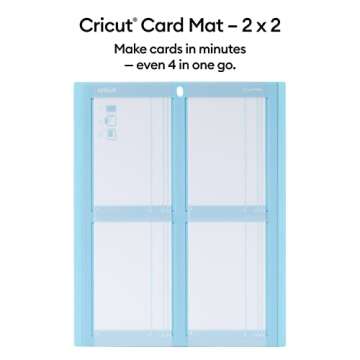 Cricut Card Mat 2x2, Reusable, Non-Slip Craft Mat, Create Four Cards Simultaneously, Perfect for Bul...