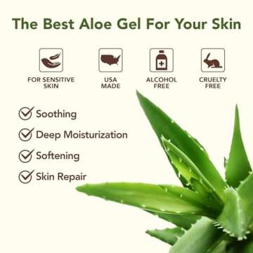 Amazing Aloe Vera Gel - Freshly Cut, 100% Pure Aloe, Premium Quality, Vegan, Unscented - Natural Sun...