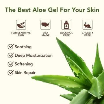 Amazing Aloe Vera Gel - Freshly Cut, 100% Pure Aloe, Premium Quality, Vegan, Unscented - Natural Sun...