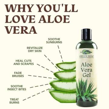100% Pure Aloe Vera Gel - Amazing Sunburn & Skin Relief