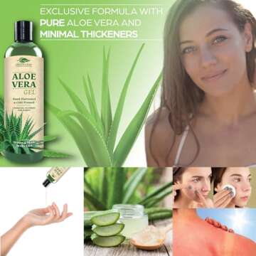 100% Pure Aloe Vera Gel - Amazing Sunburn & Skin Relief
