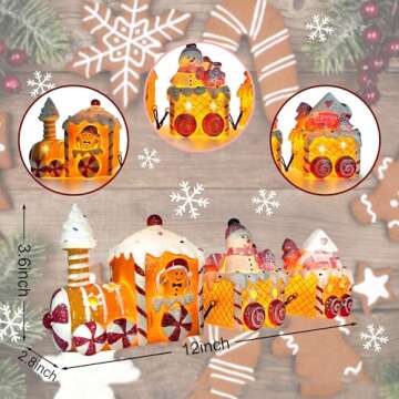 Hexagram Christmas Table Decorations Indoor Train, LED Christmas Decor for Tabletop, Christmas Pink Lighted Centerpieces Table Decorations for Home Outdoor, Xmas Party Decoration Figurines