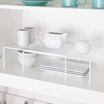 Smart Design Kitchen Storage Expandable Shelf Rack - Steel, Rust Resistant Finish for Optimal Organi...