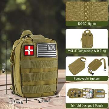 ABPIR Survival Kits, 170 PCS First Aid Kit/Trauma Kit with Essential Survival Gear Emergency Medical...