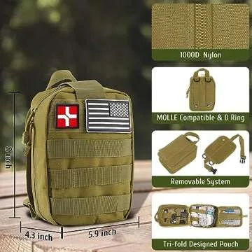 ABPIR Survival Kits, 170 PCS First Aid Kit/Trauma Kit with Essential Survival Gear Emergency Medical...