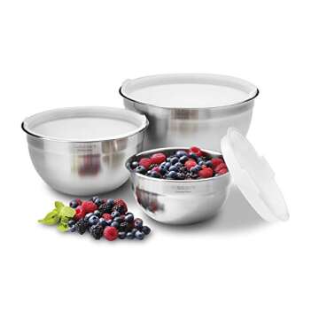 Cuisinart Chef's Classic Mixing Bowls Set, 5 Quart, Stainless Steel