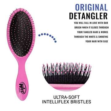 Wet Brush Original Detangler Hair Brush - Pink (Pack of 2) - Exclusive Ultra-soft IntelliFlex Bristl...
